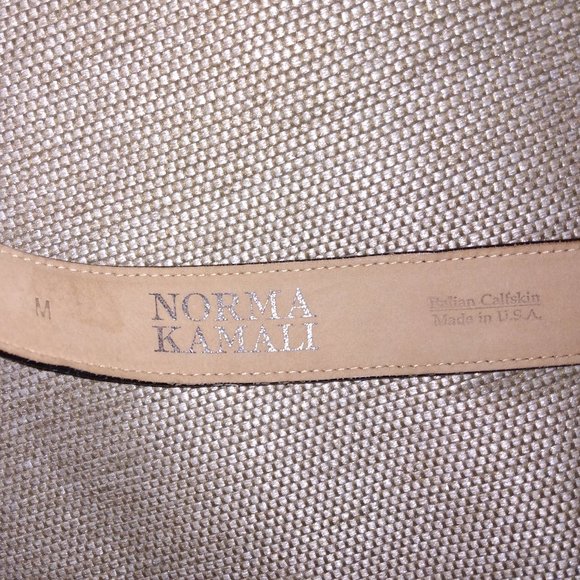 ❤️NORMA KAMALI BLACK Reptile Embossed Italian Calfskin WOMENS BELT M USA - Picture 4 of 5